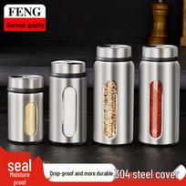 Stainless Steel BBQ Seasoning Shaker: Pepper & Spice Jar for Grill & Outdoor Use 304 Stainless Steel + Lead-Free Glass [170ml] gray