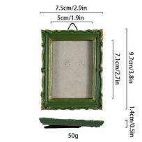 Mini Baroco Style Photo Frame Green Photo Display Holders Picture Frame Ornaments  Living Room Style 4 gray