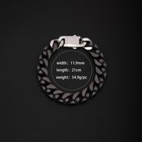 New stainless steel ceramic chain multi-color Cuban chain men's and women's hip-hop trend European and American personality fashion street black