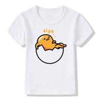 Berniukų, mergaičių spausdinta anime marškinėliai „Lazy Egg Gudetam“ marškinėliai su trumpomis rankovėmis vaikams vasaros trumpomis rankovėmis, laisvalaikio marškinėliai kūdikiams 140cm white