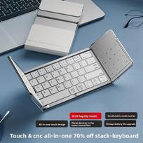 Tris kartus sulankstoma belaidė Bluetooth klaviatūra, maža sulankstoma klaviatūra, tinkama stacionariems kompiuteriams ir nešiojamiesiems kompiuteriams 【Style B】1 keyboard sidabras