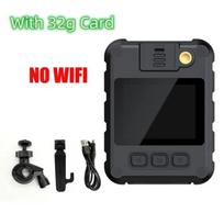 Policijos Kūno Kamera WiFi HD DVR Vaizdo Saugumo Kamera IR Naktinio Matymo Mini Vaizdo Kameros IP65 Atsparios Vandeniui Sportinės DV Kameros 【No Wifi 】With 32g Card juoda