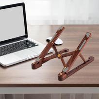 Foldable Laptop Stand Notebook Universal Anti Slip Portable 8 Height Adjustable Computer Dark Brown gray