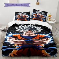 Son Goku Rašto Patalynė, Antklodės Komplektas Antklodės Užvalkalas Pagalvės Užvalkalas Namų Gimtadienio Dovana (1 * antklodės užvalkalas + 2 * pagalvės užvalkalai, be šerdies) 135x200cm white