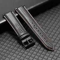 20mm 22mm Quick Release Black Carbon Fiber Leather Watch Strap Band For Galaxy Watch 7 6 5 4 40mm 44mm Gear S3 Replacement Band 20MM gray