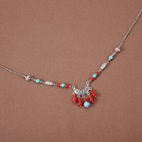 Ethnic Style Bohemia Hair Chain Women Head Chain Tassel Ethnic Style Forehead Chain Eyebrow Pendant Festival Head Jewelry gray