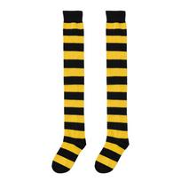 1 Pair Multicolor Stripe Stockings Thigh High Knitted Cotton Over The Knee Socks Cosplay Prevent Odor Long Socks Girl Women 35-39 white