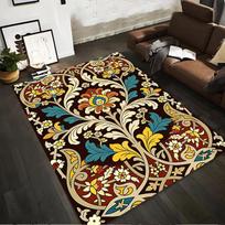 Floral Pattern Carpet with Vintage Style, Brown Background Living Room Rug Suitable for use as an anti-slip for living room bedroom sofas 40x60cm( 15x23in ) gray
