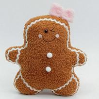 Gingerbread Man Christmas Plush Pillow - Cute Cartoon Sofa Cushion and Festive Decoration Gift brown