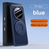 For Honor Magic 7 7 Pro Ice Crystal Cooling PC Hard Shell Magnetic Ring All-in-one Phone Case For Magic 7 Pro mėlyna