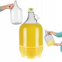 WINE DUMPER 5L IN A BASKET WITH A SCREW CAP, carboy for wine or vodka