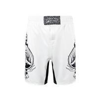 MMA Training Shorts Men - High Elasticity Durable BJJ Muay Thai Boxing Gym Workout Pants M37 Medium white