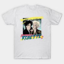 Roxette Vintage 80s Classic Swedish Pop Rock Band White Graphic T-Shirt M black