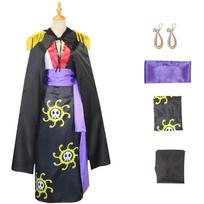 Anime Boa Hancock Cosplay su apsiaustu Boa Suknelės Kostiumas Jūreiviško Kostiumo Boa Hancock Cosplay Kostiumas Individualus dydis Juoda Suknelė Auskarai M black