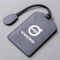 Suede odos automobilio išmanusis NFC kortelės raktų dėklas pilnas dangtelis laikiklis apsaugas, skirtas Volvo EM90 EX30 2024 Polestar raktų pakabuko aksesuaras gray