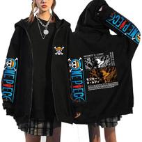 One Piece Luffy Manga Collage Zip Hoodie Straw Hat with One Piece Sleeves Back Luffy Manga Panel Collage with Monkey D Luffy Oversized Anime Zip-Up XXL juoda
