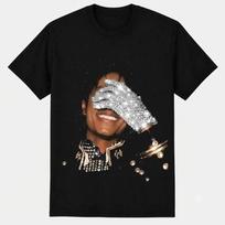 MJ Graphic Tee King Of Pop Glove Vintage Style Unisex T-Shirt Reprint 120 brown