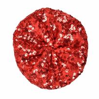 Retro Glitter Beanie Cap Chic Women's Sequin Beret Vintage Shiny Painter Hat  Costume Party raudona
