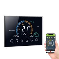 95-240V Wi-Fi Išmanusis Termostatas Programuojamas Termostatas 5+1+1 Šeši Periodai Valdymas Balsu Programėlės Valdymas Wifi juoda
