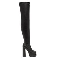 Dvigubos platformos itin aukštakulniai moteriški batai virš kelių Elegantiški seksualūs, patogūs, šilti moteriški batai žieminiai batai 41 black