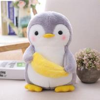 Kūrybingas Cudding vaisinis pingvinas pliušinis kimštas žaislas Mielas pora pingvinas pliušinis lėlės žaislas Namų dekoras Žaislai Gimtadienio dovana 23cm gray