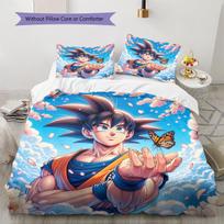 Son Goku Rašto Patalynė, Antklodės Komplektas Antklodės Užvalkalas Pagalvės Užvalkalas Namų Gimtadienio Dovana (1 * antklodės užvalkalas + 2 * pagalvės užvalkalai, be šerdies) 135x200cm blue