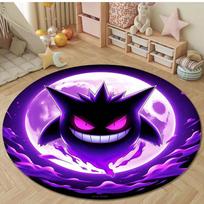 Japanese Anime Pokemon Gengar Round Rugs for Bedroom Area Floor Mats for Kids Room Bath Chair Mat Carpet Living Room Home Decor 80cm