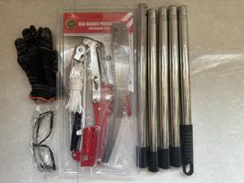 Telescopic High-Altitude Garden Pruners with Labor-Saving Double-Blade and Thickened Branch Shears gray