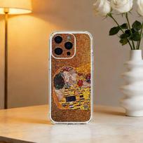 The Kiss G-Gustav Klimt P-Painting Phone Case For iPhone 17 16 15 14 13 12 11 Mini Pro Max Plus Transparent Cover iPhone17promax brown