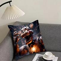 Movie Five N-Nights At F-Freddys 2 Cushion Cover Reversible Plush Pillow Cover – For Car, Sofa, Bedroom, Perfect As A Gift. Peach skin 18*18(CM)-1Pcs black