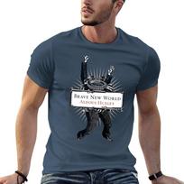 Brave New World  Aldous Huxley Cover TShirt Unisex t shirt cotton t shirts for Unisex cotton soft TShirt L black