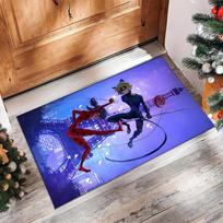 Miraculous Ladybug Crystal Velvet Rug, Soft Anti‑Slip Crystal Velvet Carpet for Living Room Bedroom Home Decor 50cmx80cm