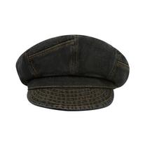 Newsboy Washed Denim Beret Vintage Peaked Hat Korean Octagonal Cap  Outdoor Style 1 black