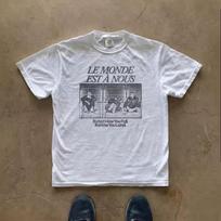 Vintage French Slogan Print Men Women T-Shirt Le Monde Est A Nous Retro 90s Streetwear Short Sleeve Crewneck Loose Casual Top L gray