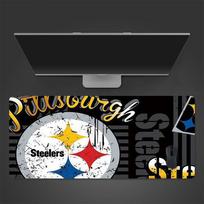 Pittsburgh Steelers Mouse Pad, Large Gaming Desk Mat, Non-slip XXL Mousepad for Laptop & Tablet, Mini PC Playmat with Stitched Edges 30cmx60cm(11.8x23.6inch) black