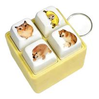 4-Key Keyboard Fidget Toy,Keyboard Keychain For Stress Relief,Sound Keyboard Fidget Clicker For Office, School,Anxiety Gift beige