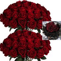 Red Roses Artificial Flowers Bulk Real Touch Velvet Roses Flowers for Wedding Centerpieces Bridal Bouquet Valentines Day Decor 50 Pcs black