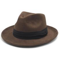 Vintage British Suede Fedora Hat Rolled Brim Adjustable One Size ruda