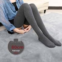 Extra Long Unisex 80cm Thigh-High Socks for Long Legs - Autumn/Winter Wear, Fits Up To 185cm Height One Size (tube height 80cm) tamsiai pilka spalva