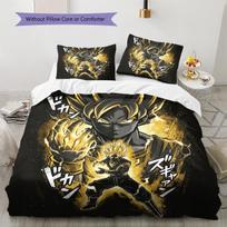 Goku S Journey Pattern Bedding Quilt Set Quilt Cover Pillowcase Home Birthday Gift(1 * duvet cover + 2 * pillowcase, without core) 135x200cm white