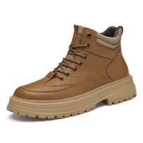 Martin boots men's short boots autumn and winter tooling boots trendy versatile high-top rhubarb boots fashionable 45 chaki