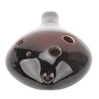 6 Holes Alto Tone C Ocarina Flute with Rope Comfortable Grip Sensitive Pronunciation Ceramic Ocarina for Instrument Beginner gray