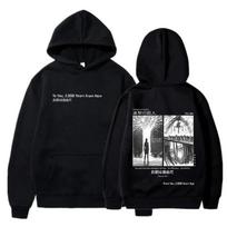 Anime Attack On Titan Hoodie su Eren Yaeger spaudiniu, su gobtuvu, vyrams, moterims, Manga Hoodies, didelio dydžio megztinis, Harajuku M black