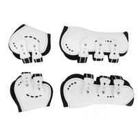 Horse Tendon Boots Shock Absorbing Adjustable Horse Front Hind Boots Fetlock Boots for Leg Protection White Set of 4 M M white