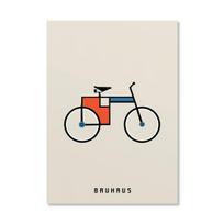 Abstraktus Oranžinis Bauhaus Geometrinis Plakatas Pop Art Saulėtekis & Dviračio Sienos Dailės Spaudiniai Moderniam Svetainės Bendrabučio Namų Dekoru 50x75cm No Frame
