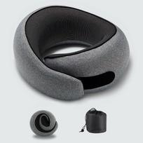 U Shaped Memory Foam Neck Pillow Soft Travel Pillow for Airplane Office Nap Car Home Use Ergonomic Support tamsiai pilka spalva