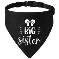 Tanpopo Personalized Cotton Dog Bandanas Funny Big Sister Big Brother Print Pet Collar Accessories Summer Fall Winter Spring (as the picture,S) black