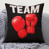 Red Boxing Gloves Pillowcase, Team Sports Cushion Cover, Fight Gym Motivation Home Decor for Sofa Bedroom Living Room 30X30CM red