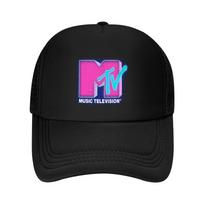 MTV Baseball Cap Uv Protection Solar Hat Mountaineering Sun Cap Wild Ball Hat Luxury Women Unisexs black