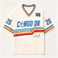 Kongo DR Futbolas 26 Retro Futbolo Marškinėliai V formos iškirptė Futbolo Marškinėliai Leopardų Pasididžiavimas Vintage Laisvalaikio Gerbėjams Vaikams Suaugusiems Žygio Marškinėliai 2XL blue